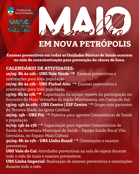 MAIO-VERMELHO-EM-NOVA-PETROPOLIS-Copy Nova Petrópolis realiza ações do Maio Vermelho para prevenção do câncer de boca