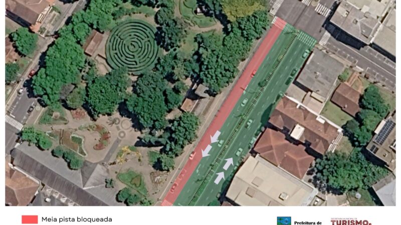 Avenida 15 de Novembro terá trânsito em meia pista a partir de quarta-feira para montagem do Festival de Folclore